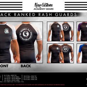 Pangea Jiu Jitsu All Black Ranked Short Sleeve Rash Guards